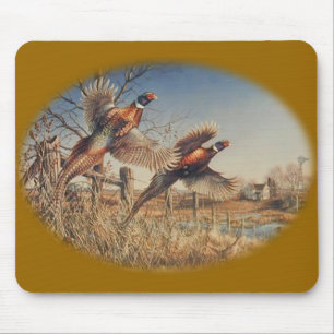 Fasan-oben - große Jagd auf dem Bauernhof Mousepad