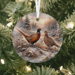 Fasan  ornament aus glas