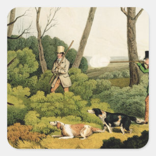 "Fasan-Schießen", Kneipe. durch Thomas McLean, Quadratischer Aufkleber