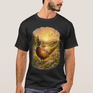 Fasan Sonnenuntergang Jagd Vogel Wildlife Geschenk T-Shirt
