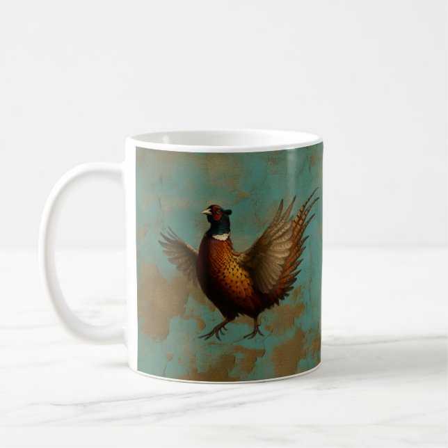 Fasan stolziert Design  Kaffeetasse (Links)