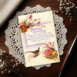 Fasan Vintage 1917 Heather Geburtstag Postkarte