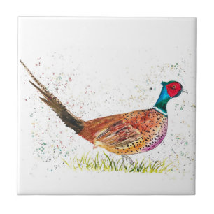 Fasan Vogel Wildlife Aquarell Farbige  Fliese