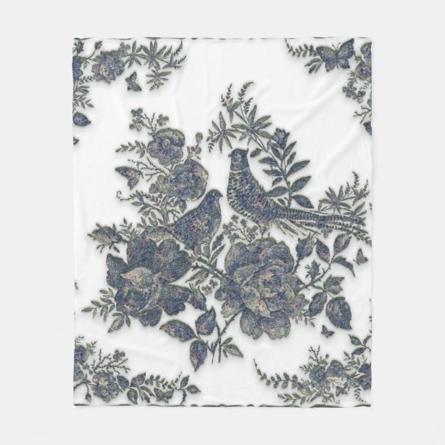 Fasane in Blume Fleecedecke (Vorderseite)