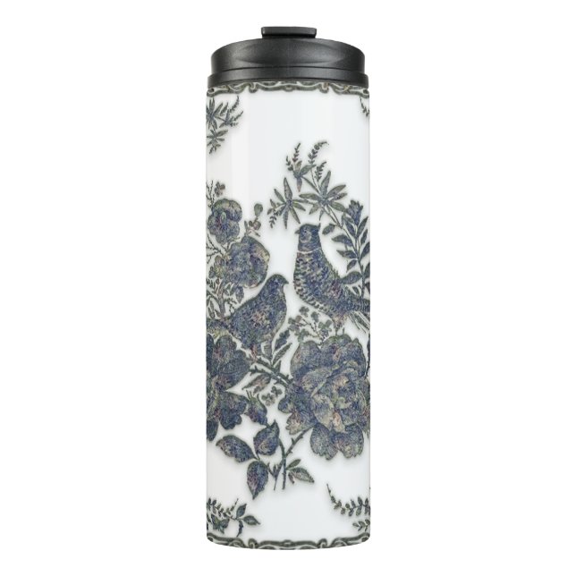 Fasane in Blume Thermosbecher (Vorderseite)