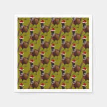Fasanen-Muster-Weihnachts-Papier-Partyservietten