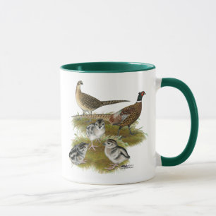 Fasanenfamilie mit Halsband Tasse