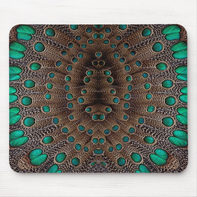 Fasanenfeder-Fraktal-Design Mousepad (Vorne)