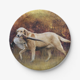 Fasanenjagd, Herbst-Tapisserie-Metalldruck Coff Pappteller