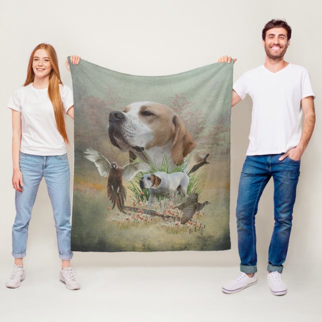 Fasanenjagd mit Zeigern, Kunst Fleecedecke (Beispiel)