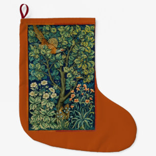 Fasanenvogel in einem Baum (von William Morris) Großer Weihnachtsstrumpf
