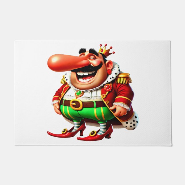 Faschingsprinz mit langer Nase - Fasching Karneval Fußmatte (Vorderseite)