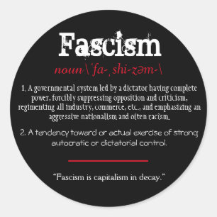 Faschismus-Definitions-politische Aussagen-Rot Runder Aufkleber