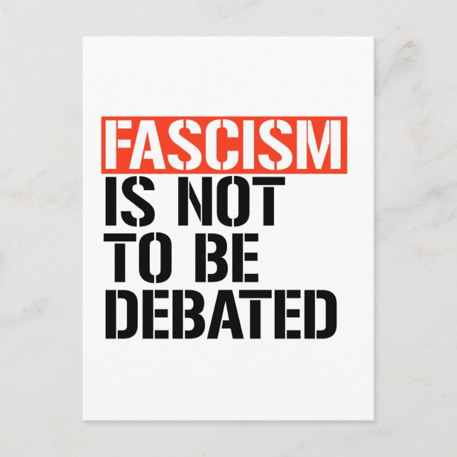 Faschismus ist nicht zu diskutieren postkarte (Vorderseite)