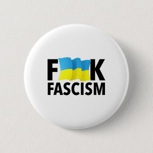 Faschismus - Zensiert mit ukrainischer Flagge Button