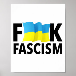 Faschismus - Zensiert mit ukrainischer Flagge Poster