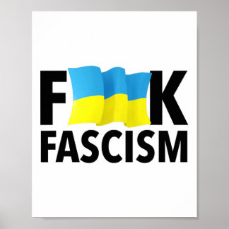 Faschismus - Zensiert mit ukrainischer Flagge Poster