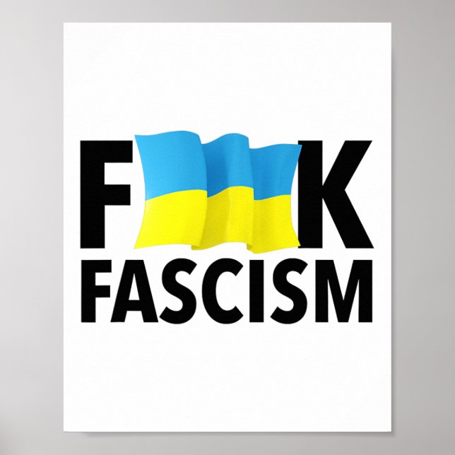 Faschismus - Zensiert mit ukrainischer Flagge  Poster (Vorne)