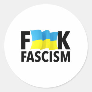 Faschismus - Zensiert mit ukrainischer Flagge Runder Aufkleber