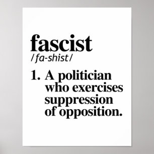 Faschistische Definition - ein Politiker, der SU Poster