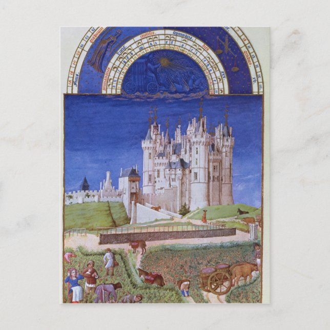 Fascimile des September: Weinlese Postkarte (Vorderseite)