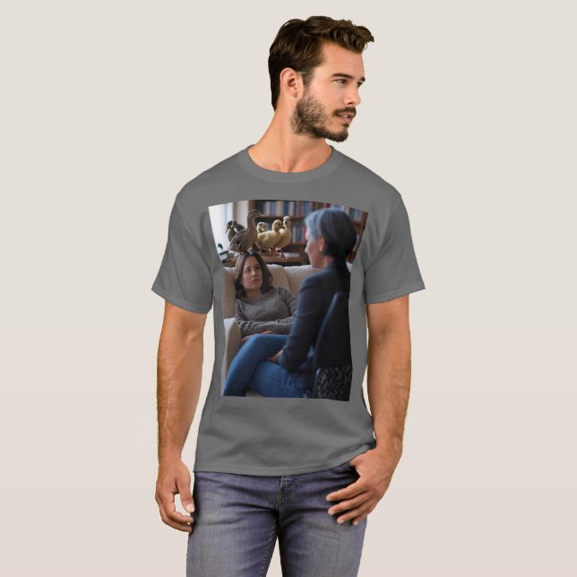 Fascination avec Canards hommes gris T-shirt (Devant entier)
