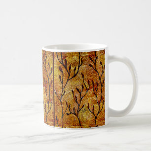 Faser-Kunst-Hand geschnitztes Blätter - orange Kaffeetasse