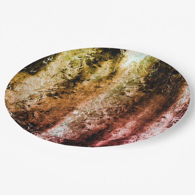 Fasergewebe im seltenen Alter und Schmutz oder Bre Pappteller (Schrägansicht)