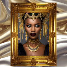 Fashion African exotic Gold Black Headpiece Juwel