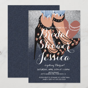 Fashion Beauty Heelses Jeans Brautparty Einladung