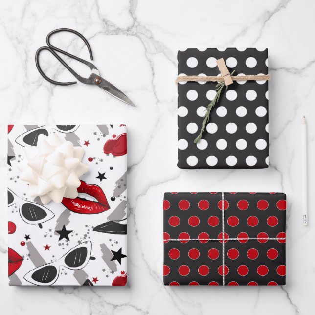 Fashion Beauty Wrapping Paper Set Geschenkpapier Set (Vorderseite)