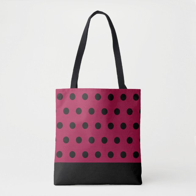Fashion Black Polka Dots Tasche (Vorderseite)