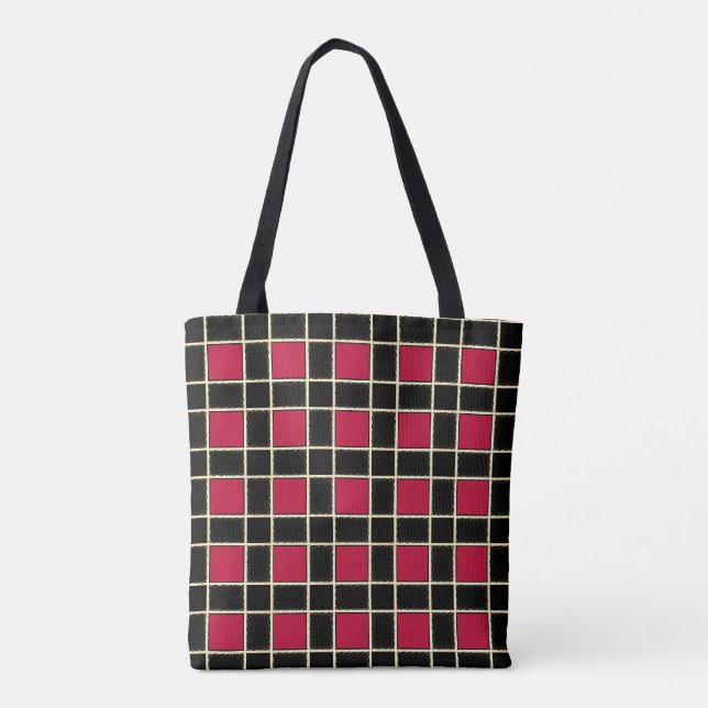 Fashion Black Red Checkered Tasche (Rückseite)