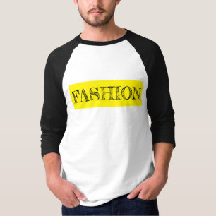 Fashion Black, White und Gelb lang Ärmel T-Shirt