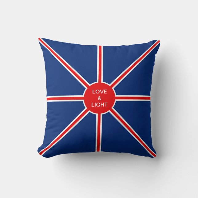 Fashion Blue Red und White Kissen (Vorderseite)