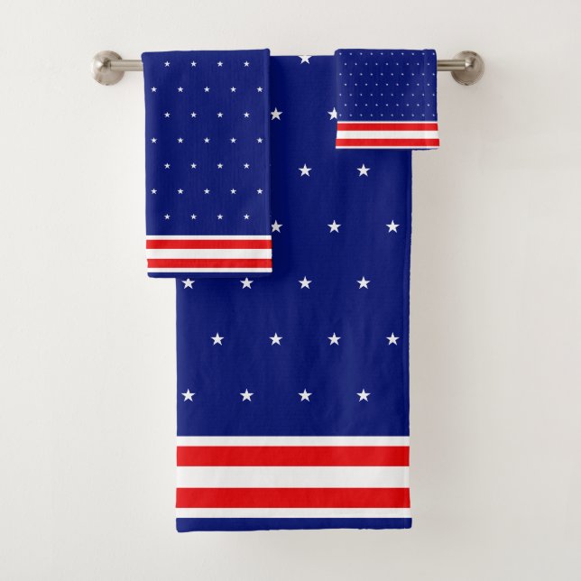 Fashion Blue Red & White Badhandtuch Set (Insitu)
