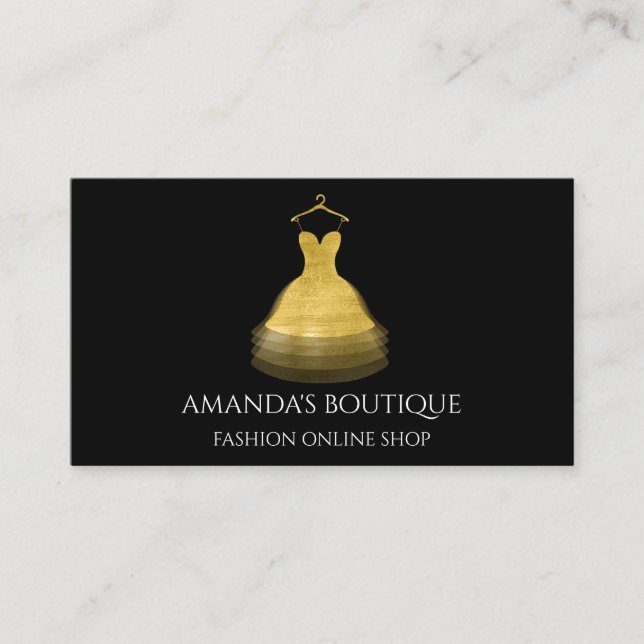 Fashion Boutique Event Planner für das Goldene Dre Visitenkarte (Vorderseite)
