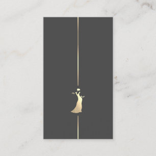 Fashion Boutique Gold Dress Logo Business Card Visitenkarte