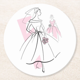 Fashion Bride Groupe rose dessous de verre rond