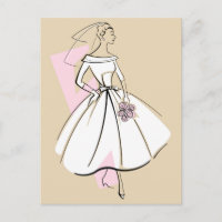 Fashion Bride Neutral beige carte postale