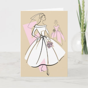 Fashion Bride Neutral Group Text Grußkarte Karte