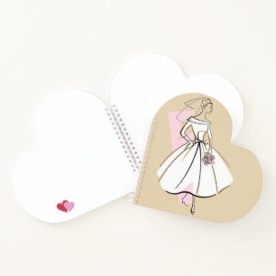 Fashion Bride Neutral Notebook Herz Notizbuch