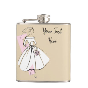 Fashion Bride Neutral Text Flasche Flachmann