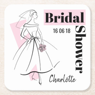 Fashion Bride Pink Brautparty Untersetzer