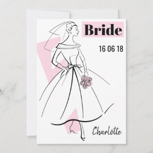 Fashion Bride Pink Bride Brautdusche Einladung