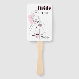 Fashion Bride Pink Bride Fan Paddel Fächer