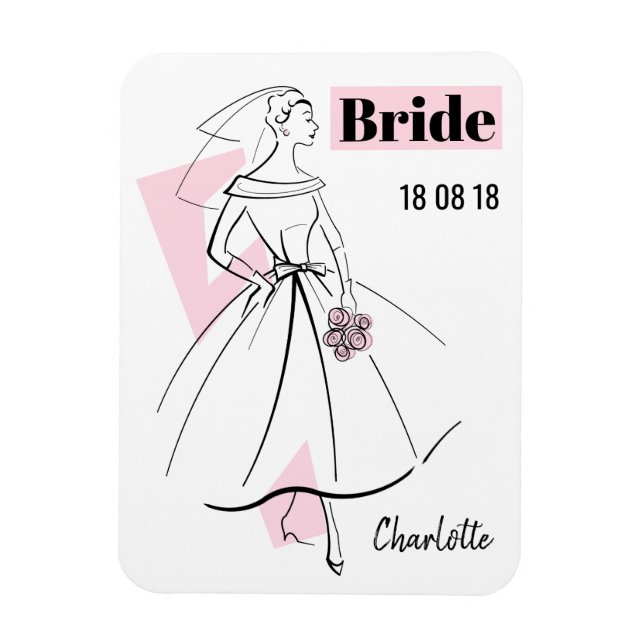 Fashion Bride Pink Bride flexibler Magnet (Vertikal)
