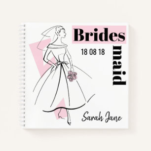 Fashion Bride Pink Bridesmaid Notebook-Platz Notizbuch