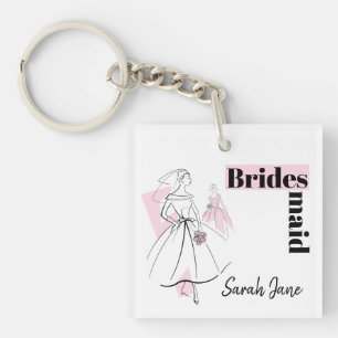 Fashion Bride Pink Bridesmaid Schlüsselanhänger
