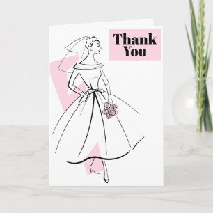 Fashion Bride Pink Danke, dass Sie Textkarte Dankeskarte